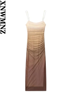 Donje тюлевое haljinu s po cijeloj površini XNWMNZ, ženstveni glamur, direktan otvor podesiva tanke бретельки, пляжное haljina midi