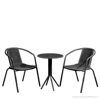 Stolica od kovanog željeza Čaj stol i stolice za Kombinirani paketi za male stanove Balkon Наноматериал PVC