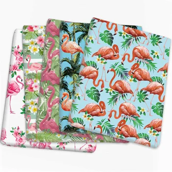 širina 145 cm, tanki poliester pamučna tkanina s uzorkom flamingo, patchwork torba ručnog rada, tkiva suknja Baijia, stol za odjeću