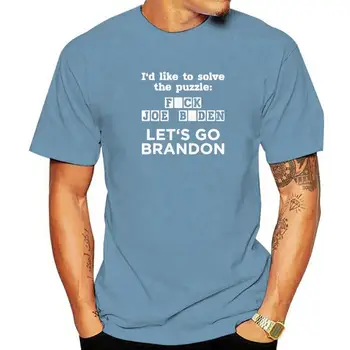 T-shirt let ' s Go Brandon US Solve The Puzzle na red