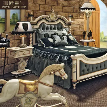Luksuzna europska dječji krevet od punog drveta, tkiva noćenje s piratski brod, veličinu kreveta za dječaka 1,5 metar, krevet princeza 1,2 metra.
