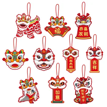 10шт Kineske Novogodišnje Papir Viseće Dekoracije Godini Zmaja Privjesak na Sreću za Proljetni Festival 2024 Večernje Pribor