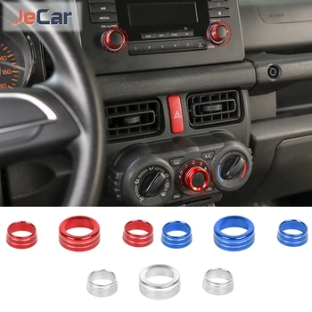 Ukras olovke gumb za uključivanje klima uređaja od aluminijske legure, Prsten za ručno prebacivanje zvuka za Suzuki Jimny 2019 godine izdavanja, auto oprema
