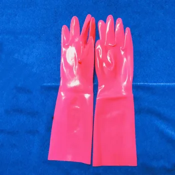 Seksi roze unisex Latex kratke rukavice 35 cm, rukavice, gumene fetiš-odijela za ručni zglob