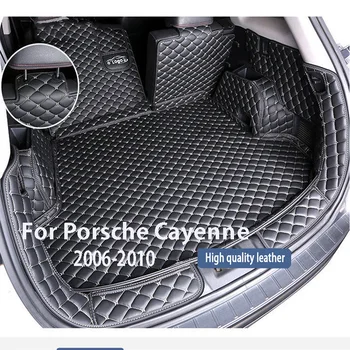 Običaj Kožni tepisi u prtljažniku automobila za Porsche Cayenne 2006-2010 Stražnji tepih u prtljažniku Polica Tepih Blato