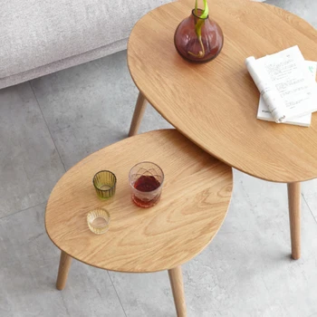 Mali čaj stol od punog drva je jednostavan hrastov kauč приставной stol potrošačke kutni stol nordijsko dnevni boravak okrugli stol mali приставной stol