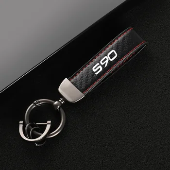 Kožni auto privjesak s kopčom u obliku potkove, najverovatnije privjesku za Volvo s90 sa logom, auto oprema
