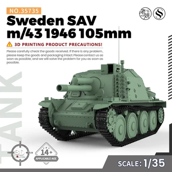 SSMODEL 35735 V1.9 1/35 Kit modela od smole s 3D ispisa Švedska 1946 Stormartillerivagn m/43