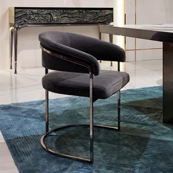 Nova kolekcija modne kuće namještaj za blagovanje, Luksuzni limeni Baršunasti stolica od nehrđajućeg čelika, blagovaona stolice