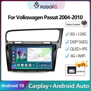 Podofo Android 10 DSP Auto Radio Media Player Navigacija GPS Za Volkswagen Golf 2013 2din 4G WIFI Carplay Glavna Jedinica