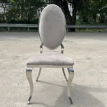 Moderni i kreativni Jednostavan blagovaona stolice s ovalni naslon od nehrđajućeg čelika za zurke na otvorenom, banket u hotelu, vjenčanja od tkanine