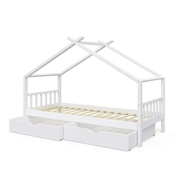 okvir kreveta dječja drvena kuća bijeli okvir kreveta igra doma