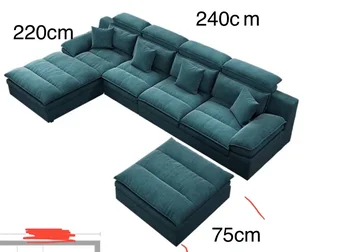 Skandinavski kauč u dnevnom boravku, moderno jednostavan mali kući, kauč jastuk od lateks tkiva, izuzetno jednostavan tkanina kauč s tehnologijom