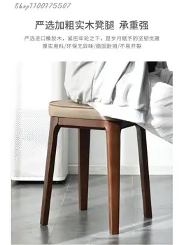 Kvadratni stolica za dnevni boravak, stolice od punog drveta, kuće niske stolice, jednostavan luksuzni mali stolica, drvena stolica, stol stolica, klupa može biti