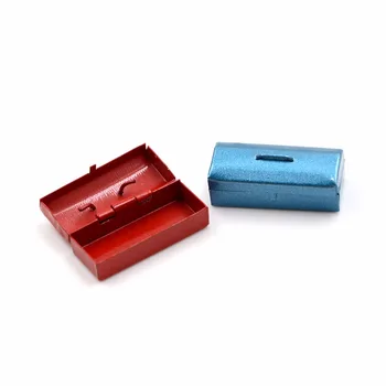 Mini-metalna kutija za alat 1: 12 Minijaturnih kućica za lutke, mini kutija za bebe na poklon, crvene, plave pribor za lutke